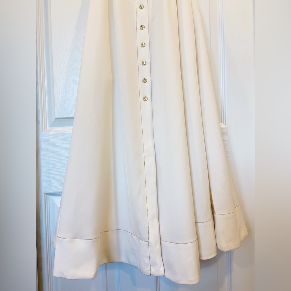 NWT $528 Cult Gaia Bella Tie-Detailed Twill Midi Shirt Dress In White - Picture 12 of 16